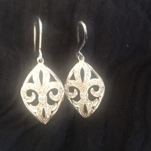 Diamond fleur de lis earrings